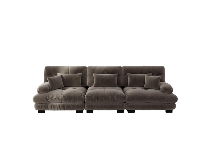  Canapé modulable 3 places en tissu chenille marron W3325S00235 - Conforama A