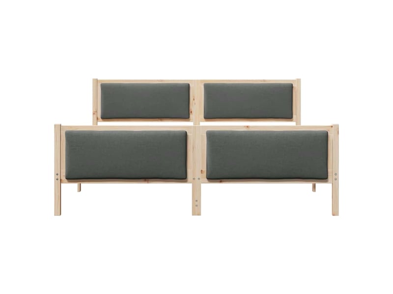 Lit double- lit adulte - cadre de lit avec tête de lit gris foncé 200 x 200 cm tissu - Conforama D