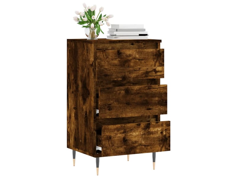  Buffet - bahut - meuble de rangement chêne fumé 40x35x70 cm bois d'ingénierie  - Conforama D