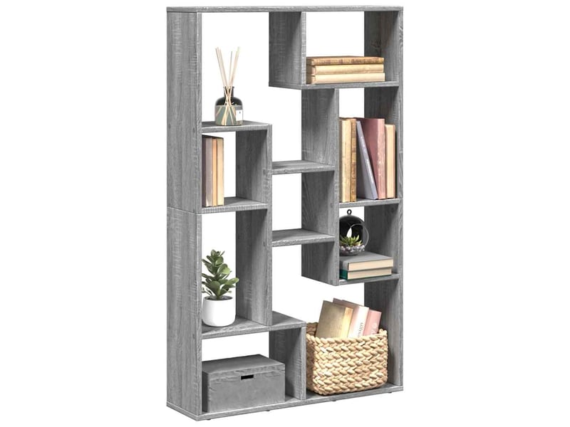 Bibliothèque, meuble de rangement salon sonoma gris 72x20x120,5 cm bois d'ingénierie - Conforama B