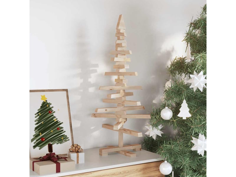  Sapin de noël - arbre de noël en bois pour décoration 90 cm bois massif de pin  - Conforama C