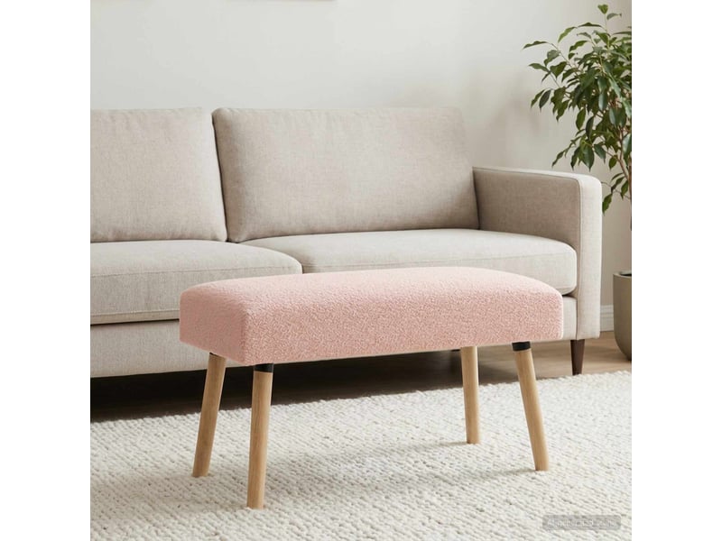  Banc rembourré, banc de lit, banc uni rose 80x40x46 cm bouclé  - Conforama D