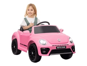 Voiture électrique pour enfants, coccinelle vw, 3-5 kmh, avec télécommande et musique, rose