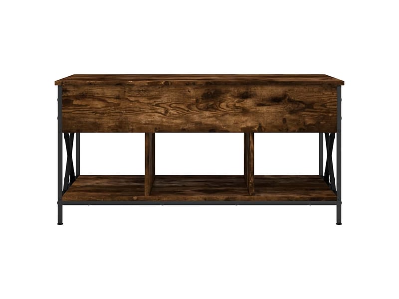  Table basse - table de salon - table à thé chêne fumé 100x55x50 cm bois d'ingénierie et métal  - Conforama E