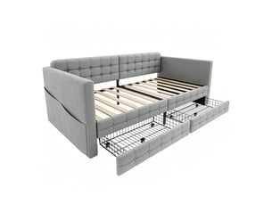 Lit simple 90x190 cm PHOEBE CAT   coloris gris