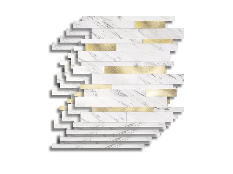  Crédence adhésive murale 3d motif lamelles 4 pièces 25x25 cm  - Conforama B
