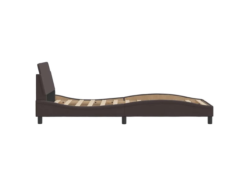  Lit simple- lit adulte -  cadre de lit dover marron foncé 90x200 cm tissu  - Conforama D