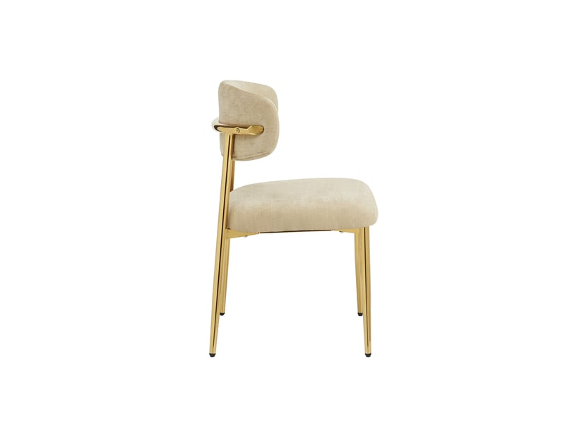  Lot de 6 chaises de salle à manger modernes 51x50x81cm - chaises rembourrées avec piétement doré, charge 125kg, style élégant - marron et doré  - Conforama W