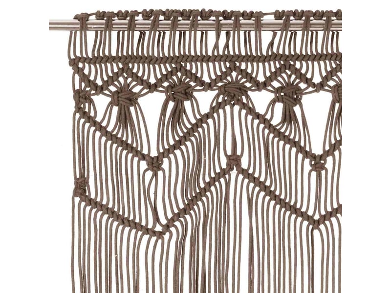  Rideau en macramé, rideau de porte taupe 140x240 cm coton cf43870  - Conforama C