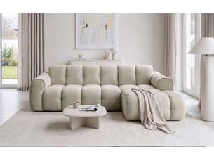 Canapé d'angle droit fixe MIUFORM Picco 4 places Tissu Beige
