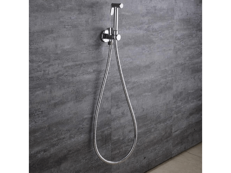  Pulvérisateur de bidet, kit de pulvérisation de bidet portatif en cuivre avec vanne d'arrêt en laiton, chromé  - Conforama C
