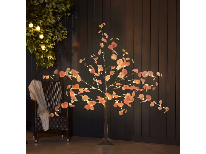  Lampe sapin de 120 cm avec 175 led et socle, décoration de noël pour intérieur et extérieur, orange  - Conforama C