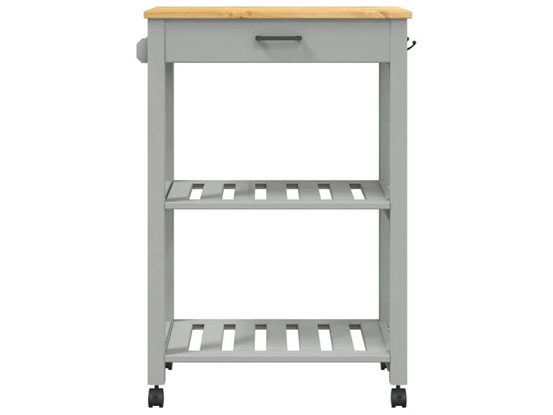  Desserte de cuisine, chariot de rangement monza 60x40x88,5 cm bois massif de pin shl62304  - Conforama E