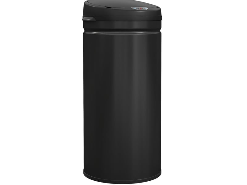 Poubelle à capteur 42 l 30,5 x 30,5 x 68 cm – noire – couvercle soft-close sans contact en acier inoxydable - Conforama A