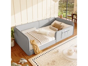 Lit simple 90x200 cm    coloris gris