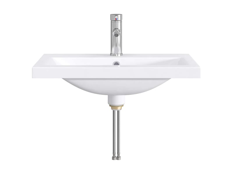  Lavabo de salle de bains chrome 61x40x16.5 cm métal  - Conforama D