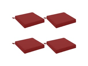 Lot de 4 coussins de siège, coussins d'assise soest 100 % polyester bordeaux cf60362