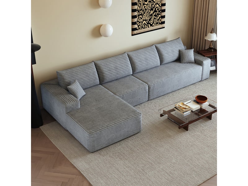  Canapé d'angle modulaire ,4 places,aucun assemblage requis,270x175x83,girs  - Conforama D