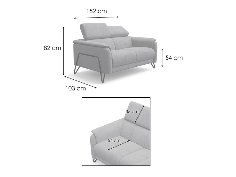  Canapé 2 places roden, tissu velours marron RODEN - Conforama D