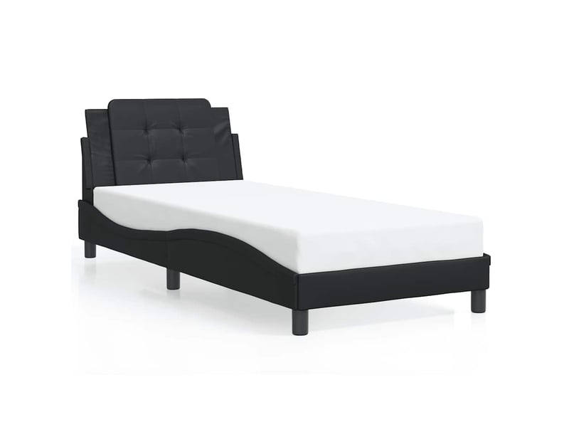  Lit simple- lit adulte -  cadre de lit sans matelas zadar noir 80x200 cm similicuir  - Conforama A