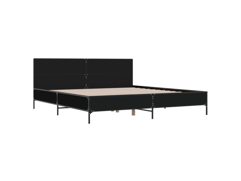  Lit double- lit adulte -  cadre de lit sans matelas noir 200x200 cm  - Conforama B