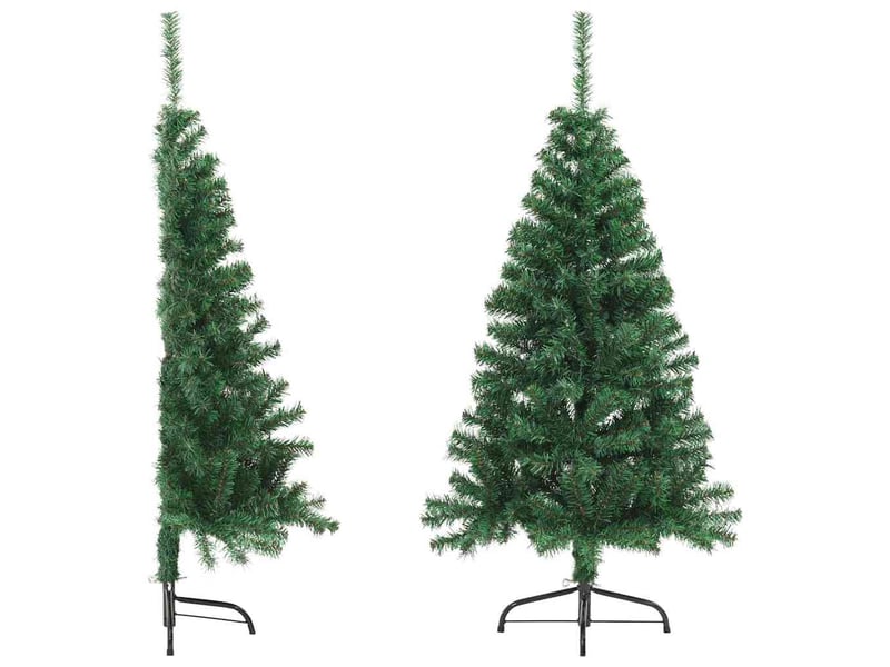  Sapin de noël - arbre de noël artificiel moitié avec support vert 120 cm pvc  - Conforama D