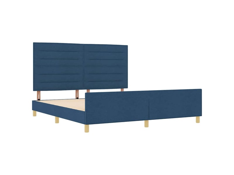  Lit adulte, lit double, cadre de lit avec tête de lit bleu 180x200cm tissu cf2316  - Conforama E