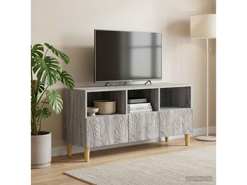  Meuble tv - banc tv - meuble de rangement 102 x 34,5 x 50 cm sonoma gris bois d'ingénierie  - Conforama C