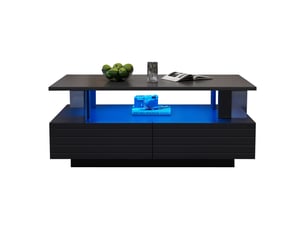 Table basse rectangulaire coloris noir - 50 cmx100 cm