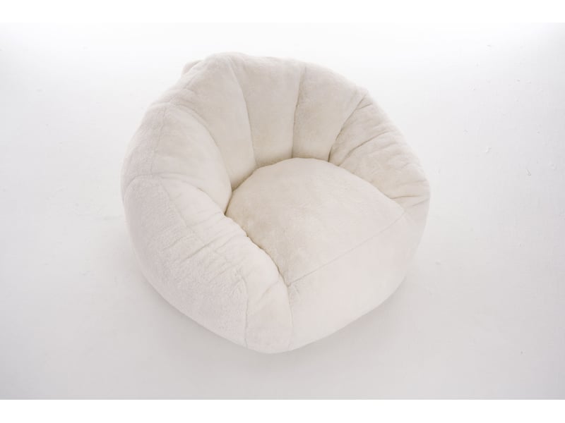 Pouf fauteuil adulte et enfant blanc crème en polyester 98 x 98 x 60 cm - Conforama A