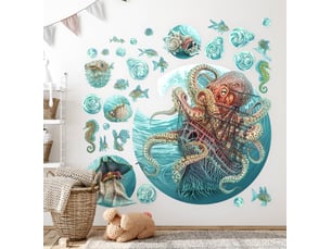Sticker mural - le monde de la pieuvre100x116 cm