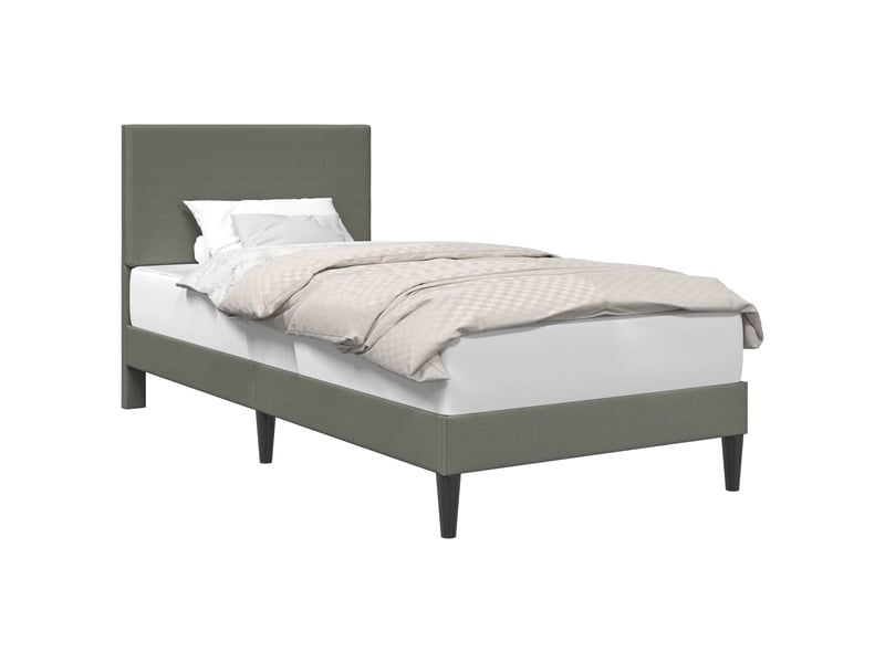  Lit simple- lit adulte -  cadre de lit gris clair 80 x 200 cm tissu en velours côtelé  - Conforama A