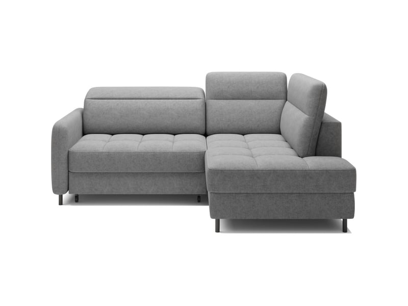 Canapé d'angle droit convertible barnea 208 cm gris clair avec rangement - Conforama A