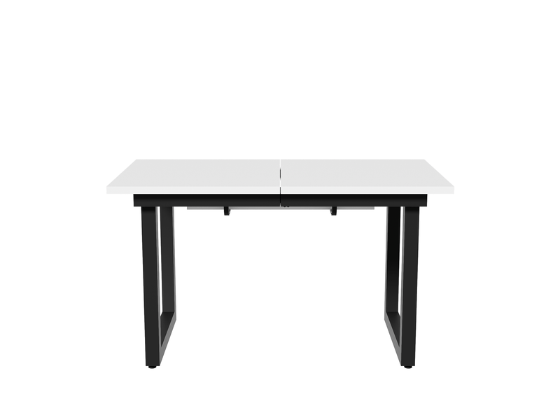  Table à manger extensible 140180 x 80 x 75 cm, blanc et noir, mdf et métal Fay Lum - Conforama R