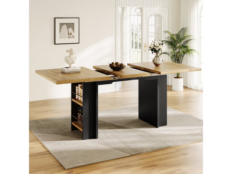 Table à manger, extensible, 120-160 x 80 cm, en bois, pour salon et cuisine, pour maison et appartement, mobilier fonctionnel pour intérieur - Conforama R