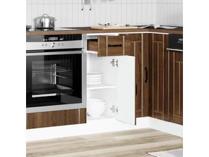 Meuble de rangement, armoire de cuisine lucca chêne marron bois ingénierie shl5769