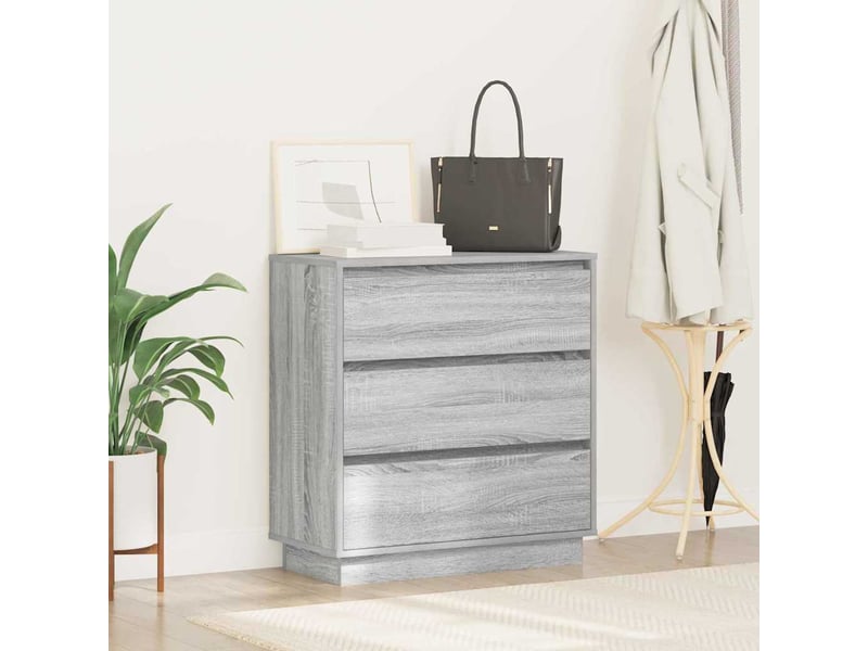  Table de chevet - cabinet de chevet - table de nuit gris 71 x 34,5 x 75 cm bois d'ingénierie  - Conforama C
