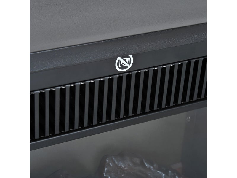  Poêle électrique 34x17x31 cm 6001200 w effet flamme métal noir  - Conforama D