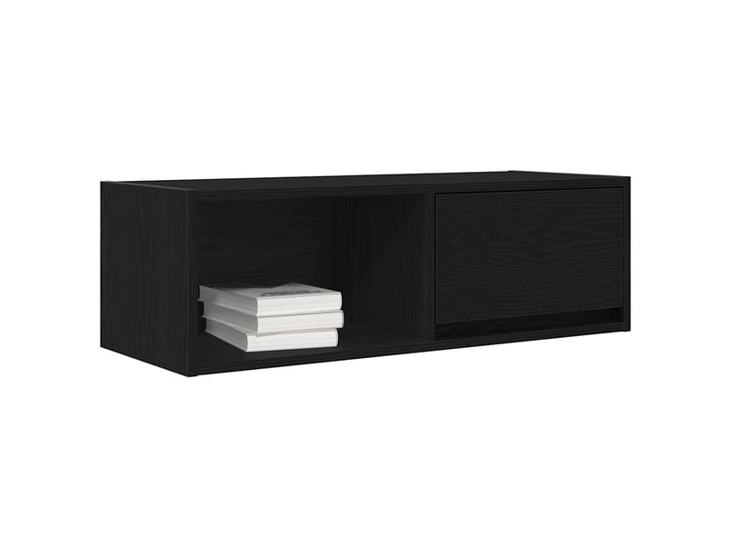  Meuble tv - banc tv - meuble de rangement 2 pcs chêne noir 80x31x25,5 cm bois d'ingénierie  - Conforama D