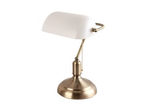 Lampe de bureau fabrilamp abogado cuirblanc 1 x e27 style banquier 38x26x18 cm