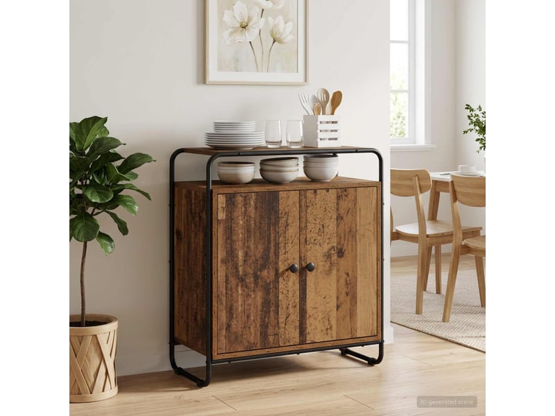  Buffet salon, buffet de rangement bois ancien 68x35x75 cm bois d'ingénierie shl94256  - Conforama B
