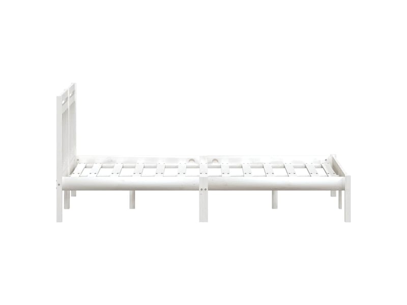 Lit double- lit adulte -  cadre de lit sans matelas blanc bois massif 140x190 cm  - Conforama D