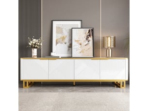 Meuble tv coloris blanc 160 cm KORFEE  