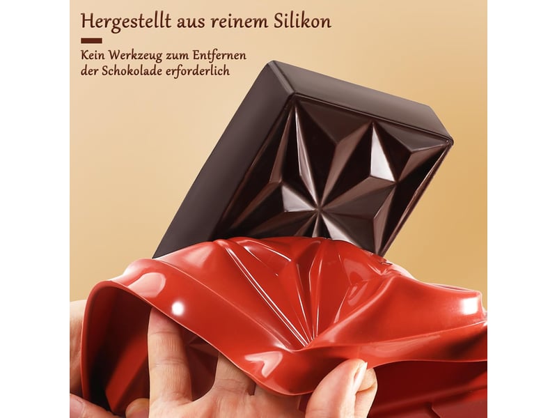  Lot de 2 moules à chocolat en silicone, moules profonds 2 en 1, moules rectangulaires, de qualité alimentaire, résistants aux hautes températures  - Conforama D