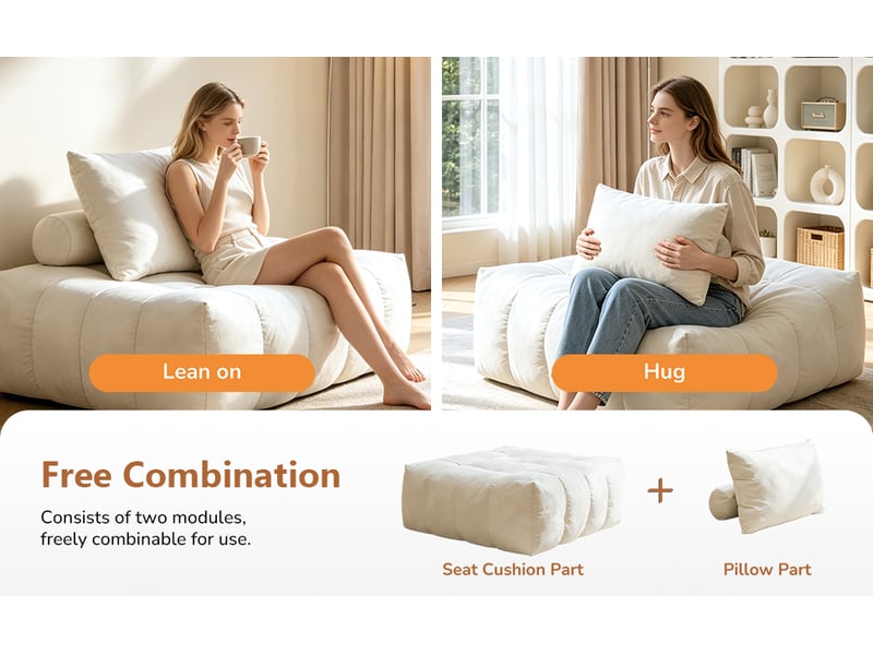 Pouf poire confortable canapé sol lounge salon chambre dortoir bureau - Conforama E