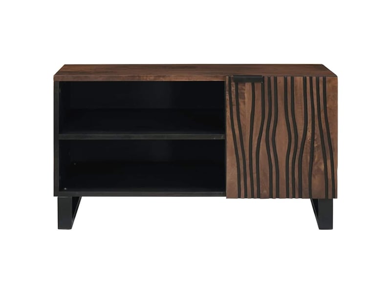  Meuble tv moderne, banc tv 80x33x46 cm noyer bois d'ingénierie shl75683  - Conforama C