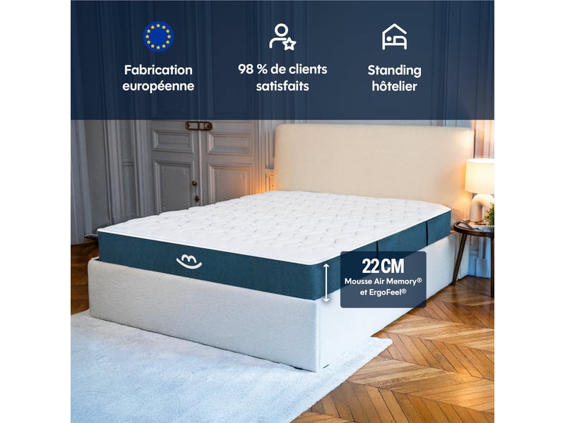  Matelas hybride mila - 180x200x22cm - mousse avec ressorts ensachés - mi-ferme Mila - Conforama C