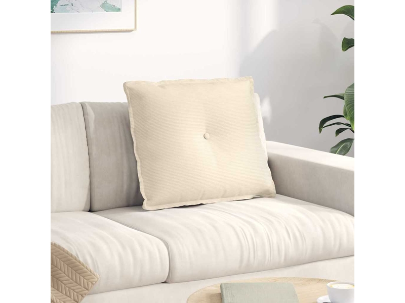 Coussin de dos, coussin de dossier crème 60 x 50 cm tissu en velours côtelé cf54637 - Conforama B