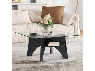 Table basse carré(e) coloris noir MEUBLIV - 80 cmx80 cm