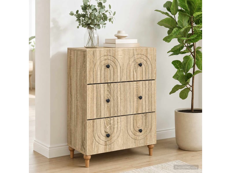  Armoire de rangement bureau, armoire à tiroirs chêne sonoma 66 x 34,5 x 90 cm shl7866  - Conforama D